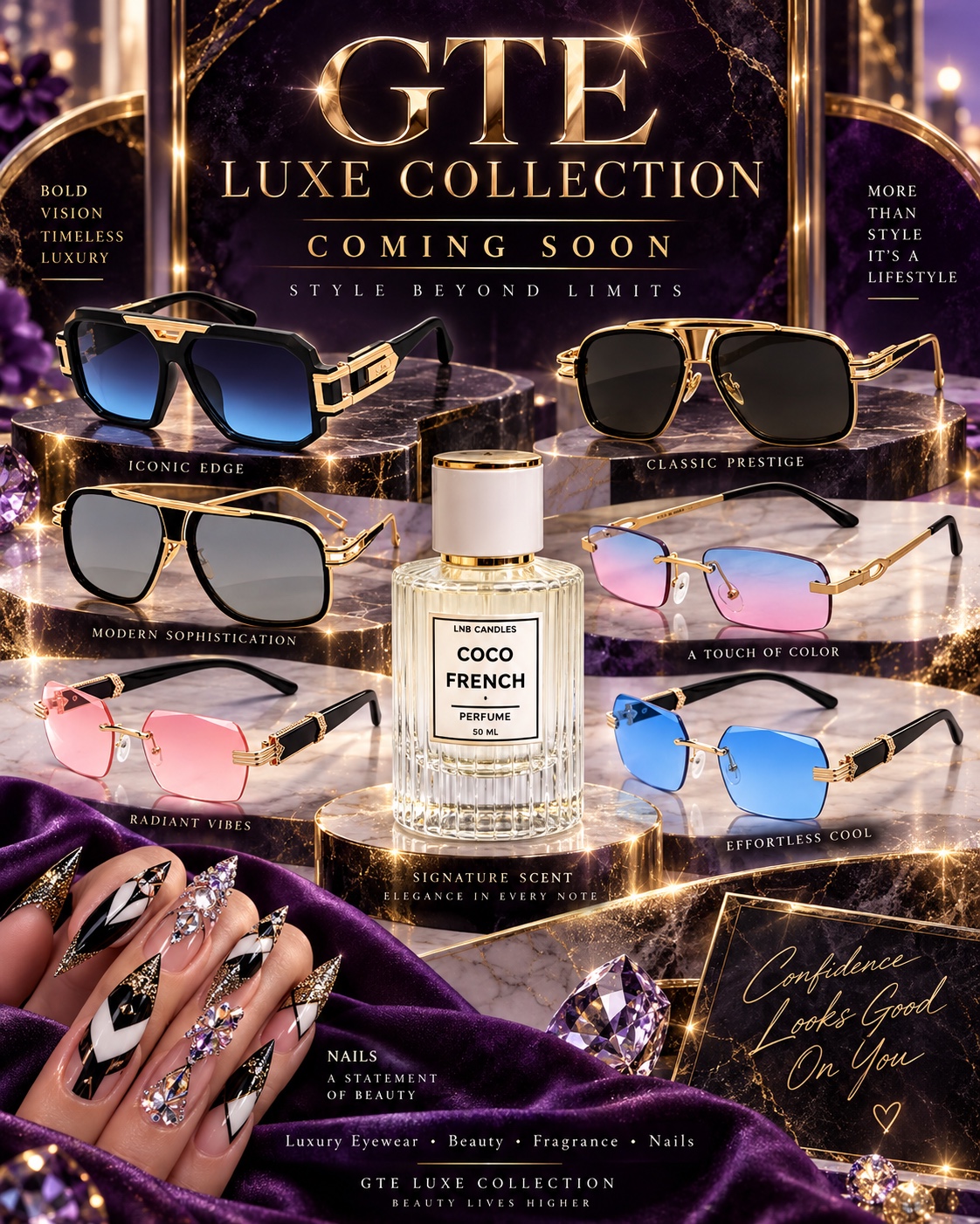 GTE Luxe Collection luxury eyewear, fragrance and beauty